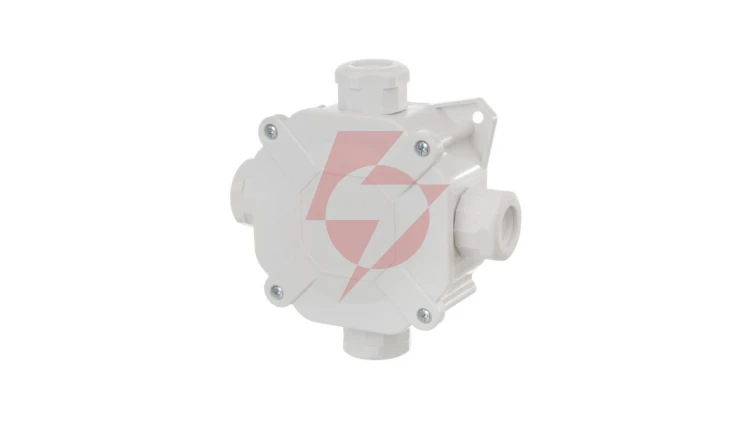 Puszka natynkowa hermetyczna 75x75x33mm (4xPG16) z zaciskami 5x4mm2 IP67 szara 0298-00