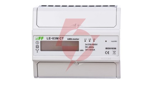 Licznik energii elektr. 3-fazowy z programowalną przekładnią 5-6000/5A RS-485 MODBUS cyfrowy LE-03M-CT