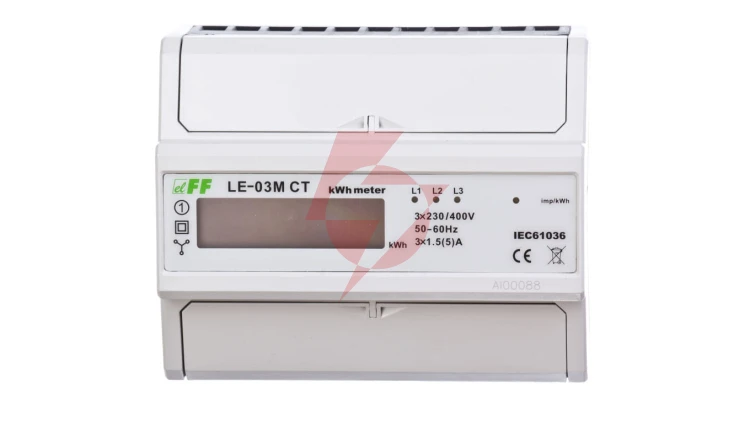 Licznik energii elektr. 3-fazowy z programowalną przekładnią 5-6000/5A RS-485 MODBUS cyfrowy LE-03M-CT