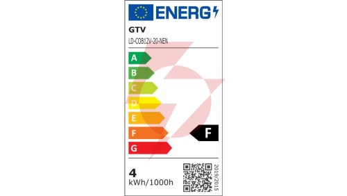 Taśma LED COB 12V, 320LED/m, 8mm, 8W/m, bez żelu, neutralny biały /5m./