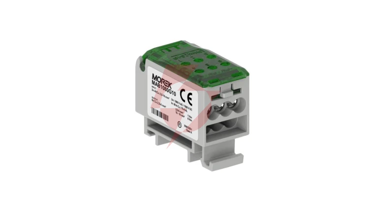 Blok dystrybucyjny - rozdzielczy OJL80A zielony AL/CU we: 2x 2.5-16mm² wy: 6x 2.5-6mm², 1000VAC/1500VDC MAB1080G10