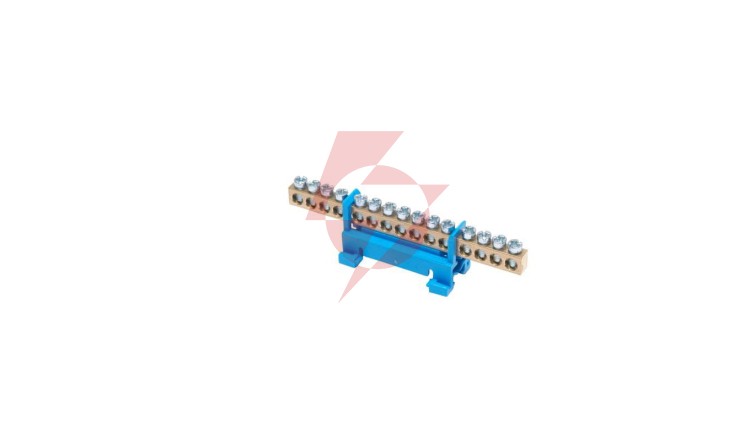 Listwa zaciskowa na szynę N15 neutralna 15-torowa 16mm² 400V AC 63A niebieska 81702003