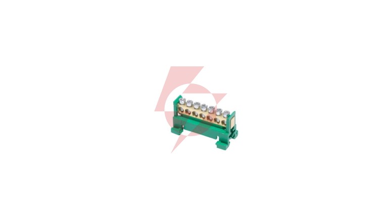 Listwa zaciskowa na szynę PE7 ochronna 7-torowa 16mm² 400V AC 63A zielona 81700005