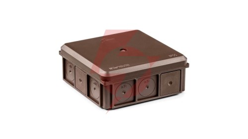 Puszka naścienna 90x37x90mm IP55 z dławnicami z wkrętem brązowa NSW90x90 35418715
