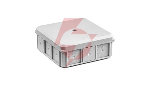 Puszka naścienna 90x37x90mm IP55 z dławnicami z wkrętem szara NSW90x90 35418702