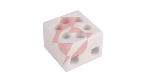 Złączka gwintowa porcelanowa szkliwiona (z dwoma otworami do przykręcania) 2,5 mm² 2 tory CPO 2-2.5A 80017516 /16szt./
