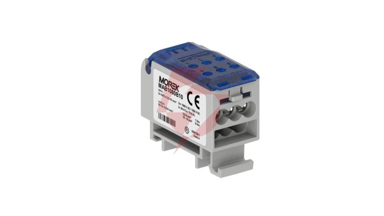 Blok dystrybucyjny - rozdzielczy OJL80A niebieski AL/CU we: 2x 2.5-16mm² wy: 6x 2.5-6mm², 1000VAC/1500VDC MAB1080B10