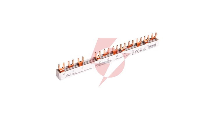 Szyna prądowa łączeniowa - widełkowa 3-fazowa 63A 12 modułów 10 mm² pod zabezp. różnicowo-prądowe SW3F(3P+N) 10 12M63A 81992206
