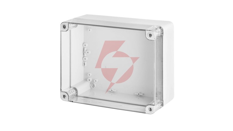 INDUSTRIAL Puszka hermetyczna n/t 270x220x126mm IP65 szara, pokrywa transparentna 2720-01