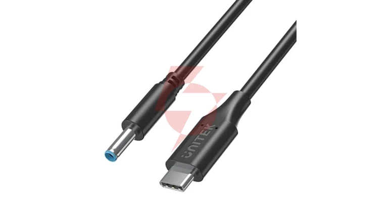 UNITEK Kabel zasilający USB-C - DC Jack 4,5x3mm 65W PD do laptopów HP 1,8m