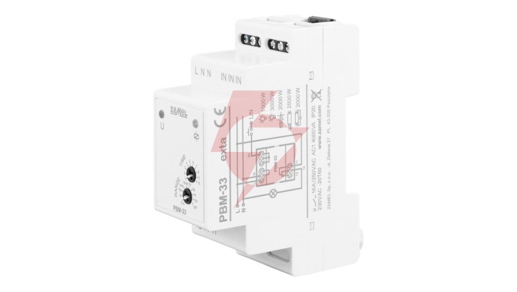Przekaźnik bistabilny (impulsowy) przełączany w zerze funkcja ograniczenia czasowego 230V AC PBM-33 EXT10000310