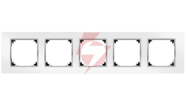 VESTRA ramka pięciokrotna IP20 biały/chrom 3875-26