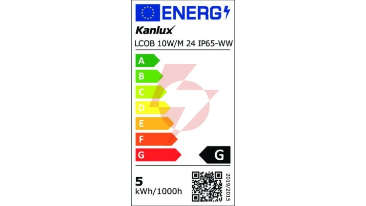 Taśma LED 24V LCOB 10W/M 24 IP65-WW 860lm/m 3000K Ra90 IP65 rolka 5mb 3 lata Gwarancji 33352