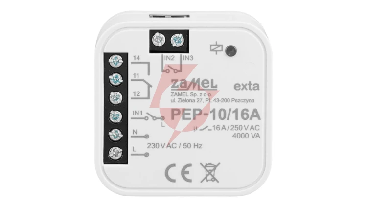Moduł przekaźnika bezpotencjałowego dopuszkowy 16A 230V PEP-10/16A EXT10000320