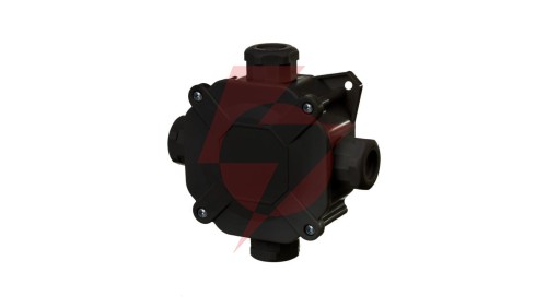 Puszka natynkowa hermetyczna 75X75X33 z wkładem 5x4/IP67/PG16 czarny 0298-09