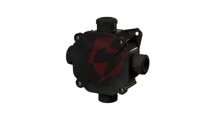 Puszka natynkowa hermetyczna 75X75X33 z wkładem 5x4/IP67/PG16 czarny 0298-09