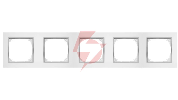 SANTRA ramka pięciokrotna IP20 biały/chrom 4175-26