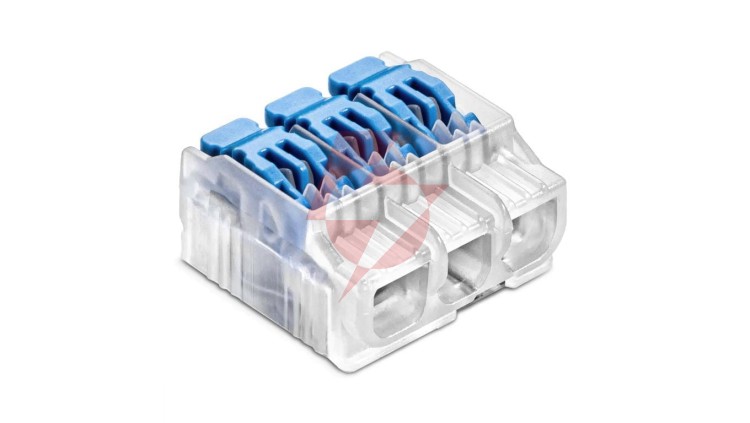 Szybkozłączka SCL3 IDEALNA z dźwignią do linek i drutów 3-torowa 4mm² 32A 450V 88000313S /40szt./