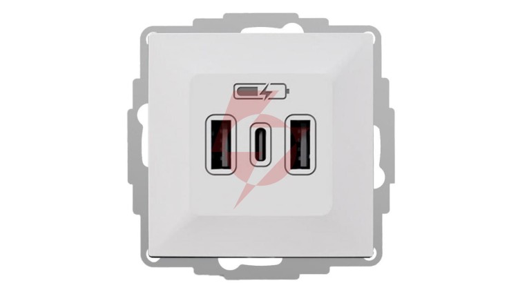 VESTRA ładowarka USB 2xA+C biały 3808-10