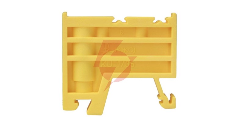 Trzymacz blokada końcowa na szynę TS/TH35 KU-1/35 żółty A44-1201