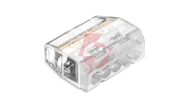 Szybkozłączka SCP5 IDEALNA wtykowa do drutów i wielodrutów 5-torowa 4mm² 24A 450V 88000002S /50szt./
