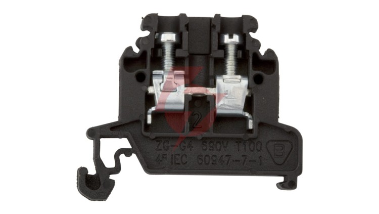 Złączka szynowa 2-przewodowa 4 mm2 czarny ZG-G4 A11-8203