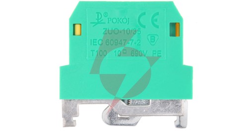 Złączka szynowa 2-przewodowa ochronna PE 10 mm2 żółto zielona ZUO-10/35 A11-5D3Z