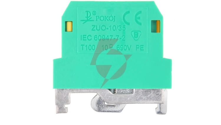 Złączka szynowa 2-przewodowa ochronna PE 10 mm2 żółto zielona ZUO-10/35 A11-5D3Z