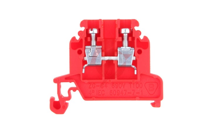 Złączka szynowa 2-przewodowa 4 mm2 czerwony ZG-G4 A11-8207