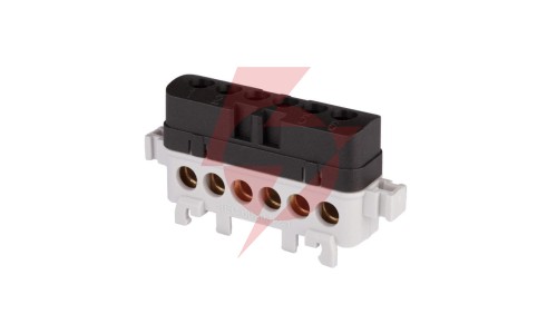 Listwa przyłączeniowa izolowana LPI-6s 6-otworów 76A IP20 czarna A18-0038