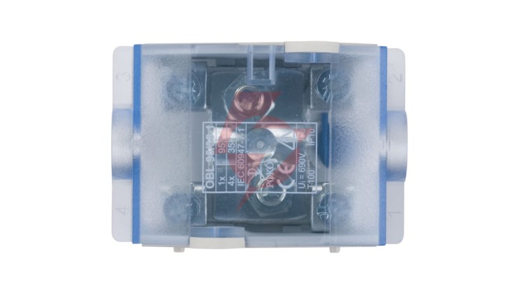Odgałęźnik instalacyjny 1P OBL 95/35-1 1x95mm2/4x35mm2 szaro-niebieski A13-6418
