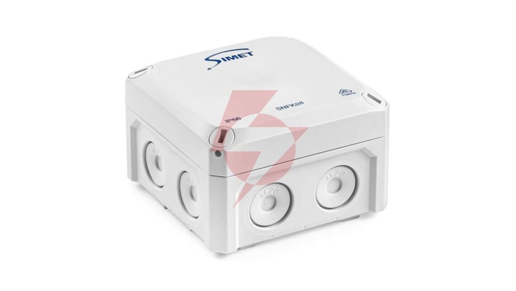 Puszka naścienna 85x85x54mm IP66 z membranami szara SNFK08 83168002