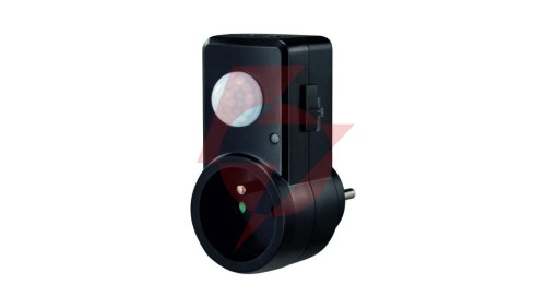 Czujnik ruchu PIR wtyczkowy 120 st. 300W zasięg 9m czarny w całości CP-10C