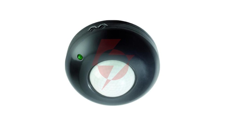 Czujnik ruchu PIR natynkowy IP20 360 st. 300W zasięg 6m czarny w całości CP-8C