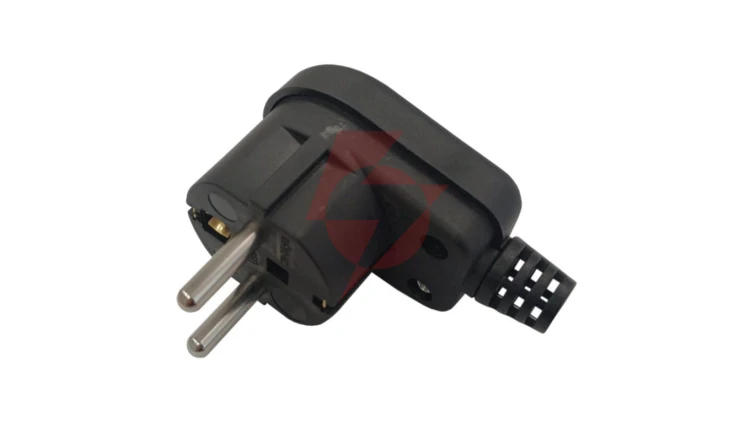 Wtyczka kątowa 2P+Z unischuko IP20 250V~ 16 A czarna 24031