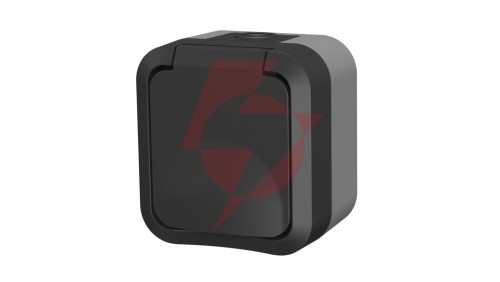 Gniazdo z uziemieniem pojedyncze natynkowe Aqua Pro IP55 szaro grafitowe 60324