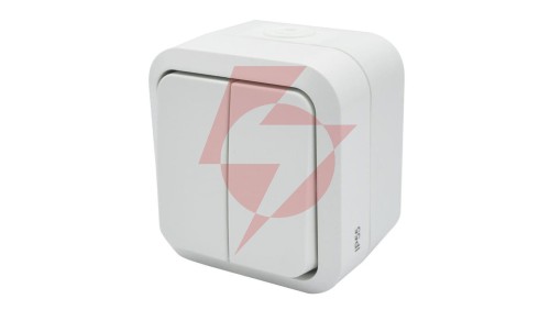 Łącznik świecznikowy podwójny natynkowy Aqua Pro IP55 biały 60223