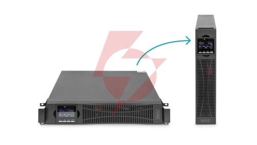 DIGITUS Zasilacz awaryjny UPS Online Rack 19 LCD, 3000VA/3000W, 6x12V/9Ah, 8xC13, 1xC19, USB, RS232, RJ45 DN-170096
