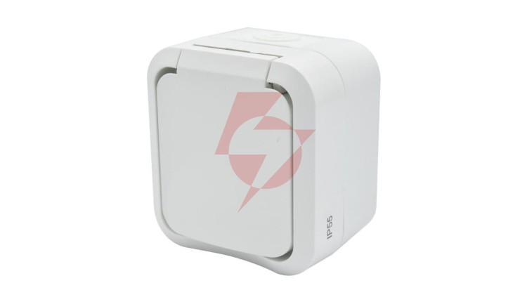 Gniazdo z uziemieniem pojedyncze natynkowe Aqua Pro IP55 białe 60224