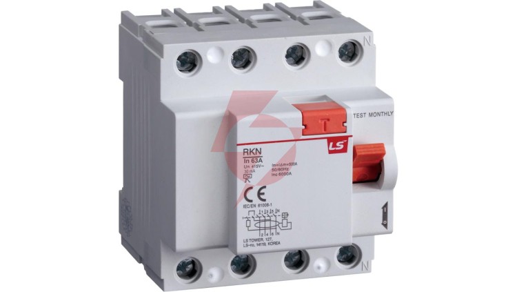 Wyłącznik różnicowoprądowy 4P 63A 0,03A typ A RKN4P 63A 30MAA 06220465R0