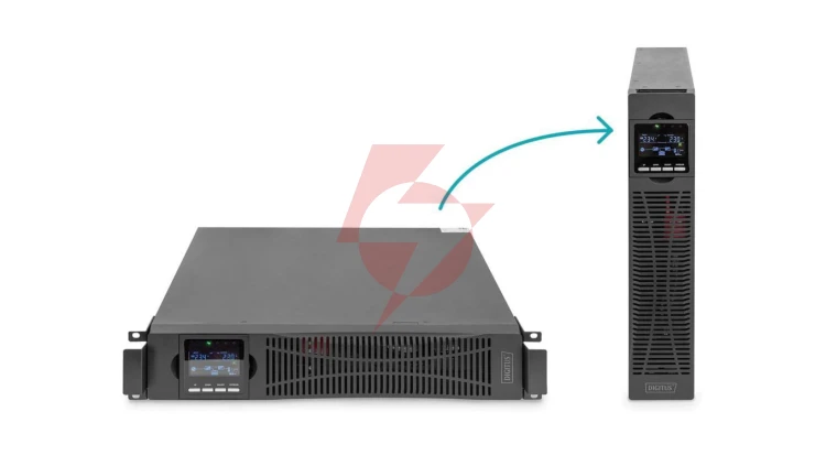 Zasilacz awaryjny UPS Online Rack 19 LCD 2000VA/2000W 4x12V/9Ah 8xC13 1xC20 USB RS232 RJ45 Głębokość 460mm DN-170095