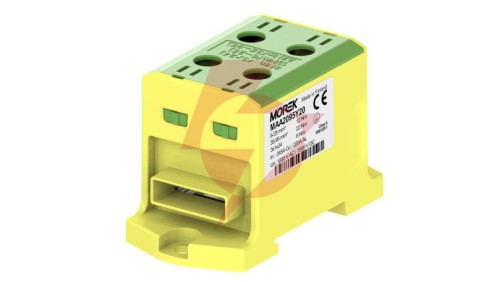 Złączka OTL95-2B żółto-zielony 2xAl/Cu 6-95mm2 3x1x24 1000V AC/1500V DC Zacisk uniwersalny z wejściem na szynę elastyczną MAA209
