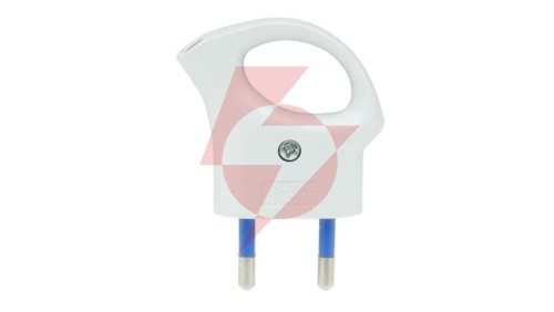 Wtyczka płaska z uchwytem WT-1U BIAŁY W-32003
