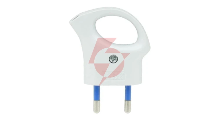 Wtyczka płaska z uchwytem WT-1U BIAŁY W-32003