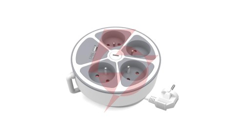 Przedłużacz stały 4x z włącznikiem oraz gniazdami USB A USB C 2m PS-470WS/O+USBA+USBC/2 E W-30016