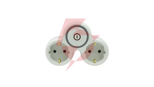 Rozgałęźnik wtyczkowy dwukrotny z włącznikiem z/u schuko R-21BWS/S/B W-72003