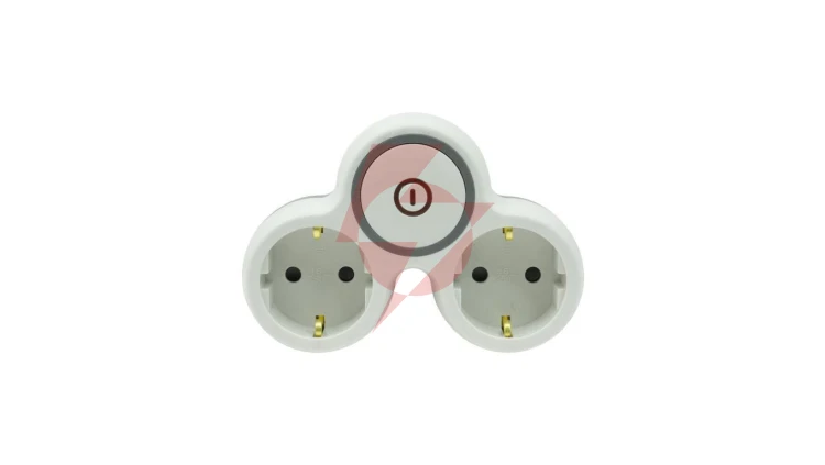 Rozgałęźnik wtyczkowy dwukrotny z włącznikiem z/u schuko R-21BWS/S/B W-72003