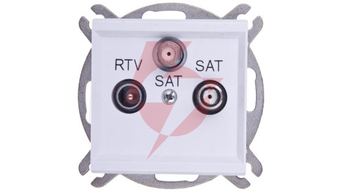 SONATA Gniazdo RTV-SAT z dwoma wyjściami SAT biały mat GPA-R2S/m/75