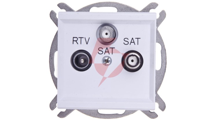 SONATA Gniazdo RTV-SAT z dwoma wyjściami SAT biały mat GPA-R2S/m/75