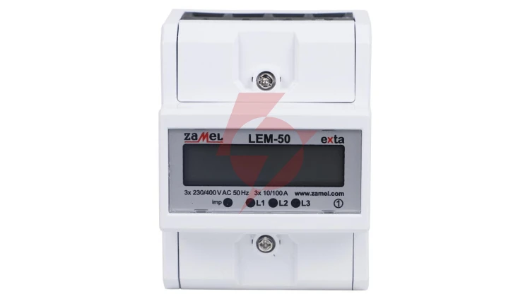 Licznik energii elektrycznej czynnej 3-fazowy cyfrowy 100A LEM-50 EXT10000322